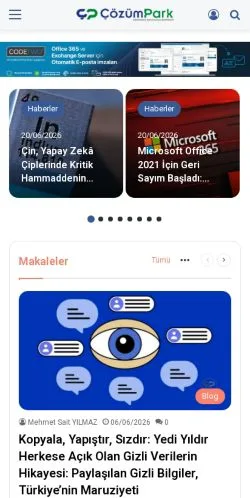 スポンサード記事向けのトルコメディア、ÇözümParkのサイトプレビュー