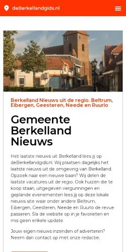 스폰서 기사용 네덜란드 매체 Berkelland Laatste Nieuws 사이트 미리보기