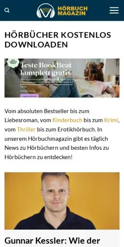 Anteprima del sito Hörbuchmagazin, media di Germania per articoli sponsorizzati