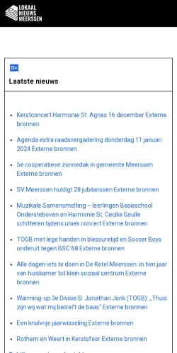 Preview of the Lokaal Nieuws Meerssen website, a media outlet in Netherlands for sponsored articles