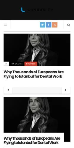 Pré-visualização do site London TV, meio de Reino Unido para artigos patrocinados