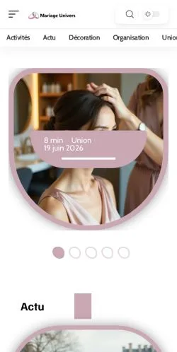 Anteprima del sito Mariage Univers, media di Francia per articoli sponsorizzati