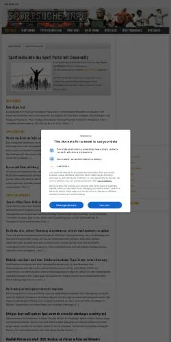 Podgląd witryny Sport Portal mit Community, medium z kraju Niemcy do artykułów sponsorowanych