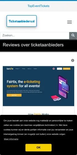 Anteprima del sito Ticketaanbieders, media di Paesi Bassi per articoli sponsorizzati