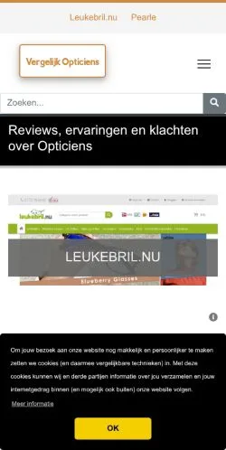 Anteprima del sito Vergelijk Opticiens, media di Paesi Bassi per articoli sponsorizzati