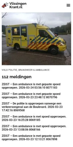 Anteprima del sito Vlissingen Krant, media di Paesi Bassi per articoli sponsorizzati