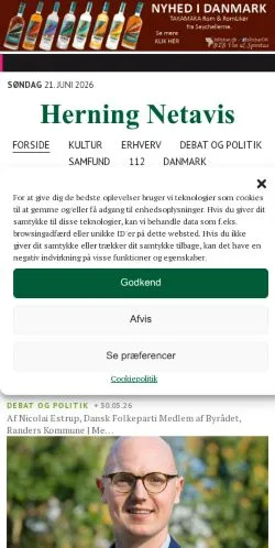 Anteprima del sito Herning Netavis, media di Danimarca per articoli sponsorizzati