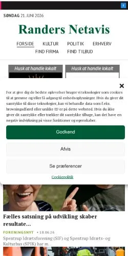 Anteprima del sito Randers Netavis, media di Danimarca per articoli sponsorizzati