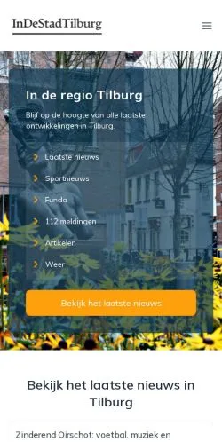 Pré-visualização do site In De Stad Tilburg, meio de Países Baixos para artigos patrocinados