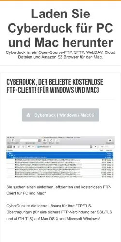 Anteprima del sito cyberduck, media di Germania per articoli sponsorizzati