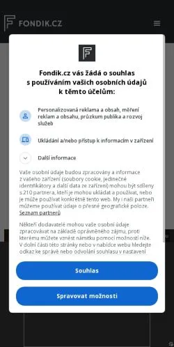 Anteprima del sito Fondik, media di Cechia per articoli sponsorizzati