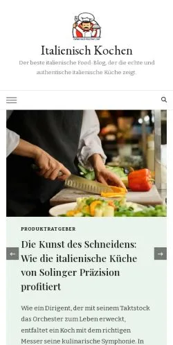 Anteprima del sito Italienisch Kochen, media di Germania per articoli sponsorizzati