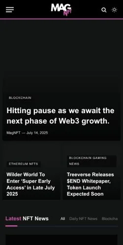 Preview of the MagNFT website, a media outlet in United States for sponsored articles