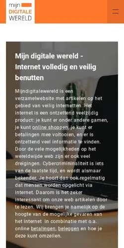 Anteprima del sito Mijndigitalewereld.nl, media di Paesi Bassi per articoli sponsorizzati