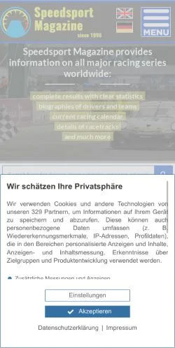 Anteprima del sito SpeedSport Magazine, media di Stati Uniti per articoli sponsorizzati
