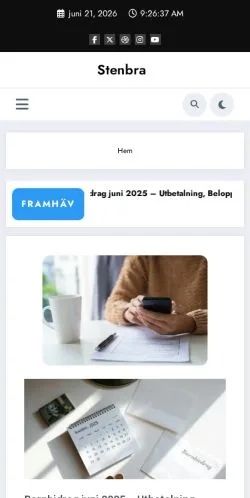 Preview of the Stenbra website, a media outlet in Sweden for sponsored articles