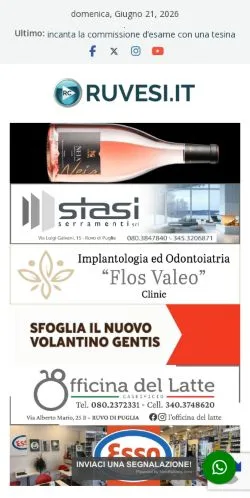 Vista previa del sitio Ruvesi, medio de Italia para artículos patrocinados