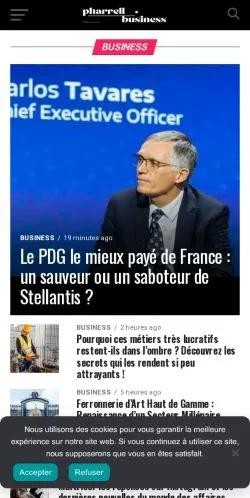 Vorschau der Website Pharrell Business, Medium aus Frankreich für gesponserte Artikel