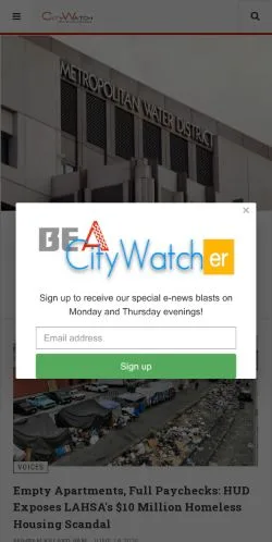 Anteprima del sito CityWatch LA, media di Stati Uniti per articoli sponsorizzati