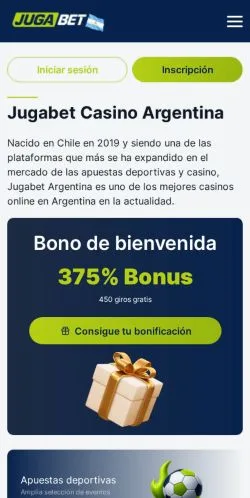 Podgląd witryny JugaBet Argentina, medium z kraju Argentyna do artykułów sponsorowanych