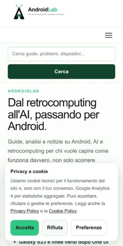 Forhåndsvisning af AndroidLab, medie fra Italien til sponsorerede artikler