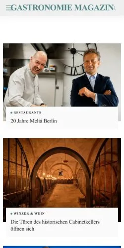 Anteprima del sito Gastronomie Magazin, media di Germania per articoli sponsorizzati