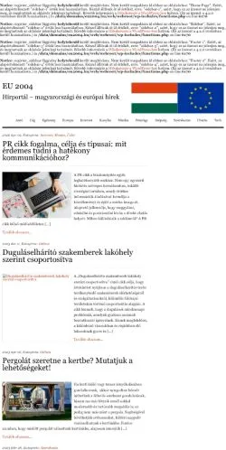 Aperçu du site EU 2004, média de Hongrie pour articles sponsorisés