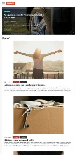 Podgląd witryny Miner, medium z kraju Węgry do artykułów sponsorowanych