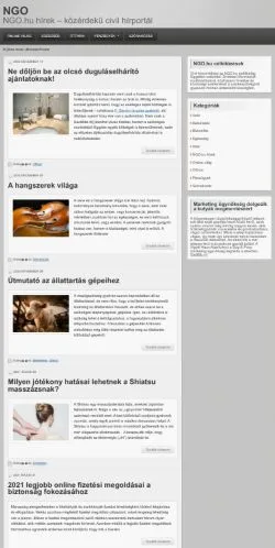 Podgląd witryny NGO, medium z kraju Węgry do artykułów sponsorowanych