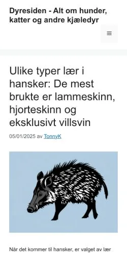 Anteprima del sito Dyresiden, media di Norvegia per articoli sponsorizzati