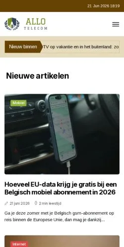 Anteprima del sito Allo Telecom, media di Belgio per articoli sponsorizzati