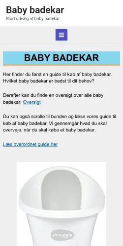 Anteprima del sito Baby Badekar, media di Danimarca per articoli sponsorizzati