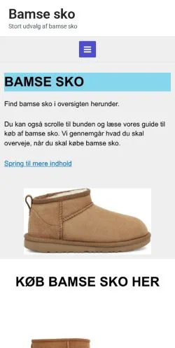 Anteprima del sito Bamse Sko, media di Danimarca per articoli sponsorizzati