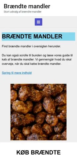 Anteprima del sito Brændte Mandler, media di Danimarca per articoli sponsorizzati