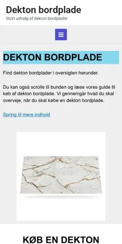 Anteprima del sito Dekton Bordplade, media di Danimarca per articoli sponsorizzati