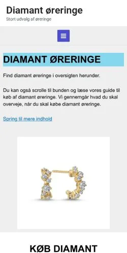 Anteprima del sito Diamant Øreringe, media di Danimarca per articoli sponsorizzati