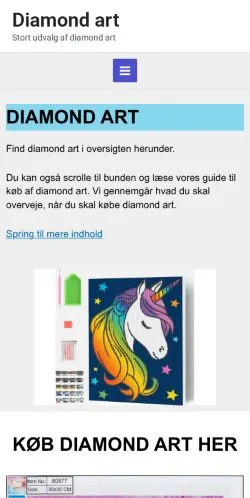 Anteprima del sito Diamond Art, media di Danimarca per articoli sponsorizzati