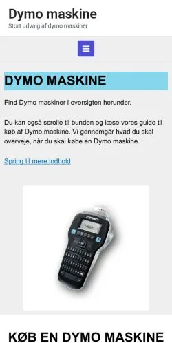 Podgląd witryny Dymo Maskine, medium z kraju Dania do artykułów sponsorowanych