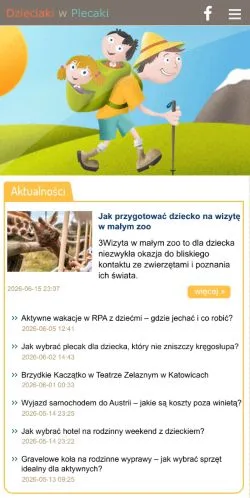 Anteprima del sito Dzieciaki w Plecaki, media di Polonia per articoli sponsorizzati