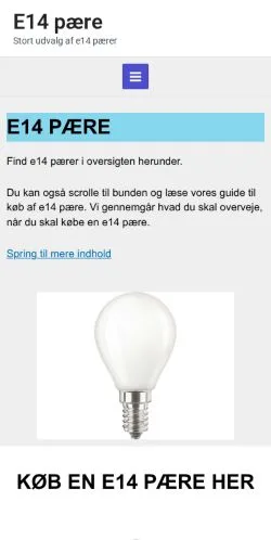 Anteprima del sito E14-pære, media di Danimarca per articoli sponsorizzati