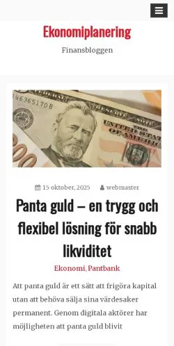 Anteprima del sito Ekonomiplanering, media di Svezia per articoli sponsorizzati
