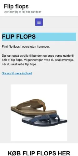 Pré-visualização do site Flip Flops, meio de Dinamarca para artigos patrocinados