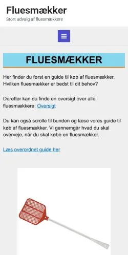 Anteprima del sito Fluesmækker, media di Danimarca per articoli sponsorizzati