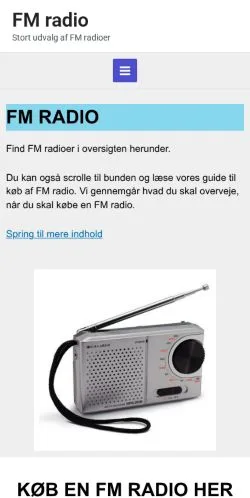 Anteprima del sito FM Radio, media di Danimarca per articoli sponsorizzati