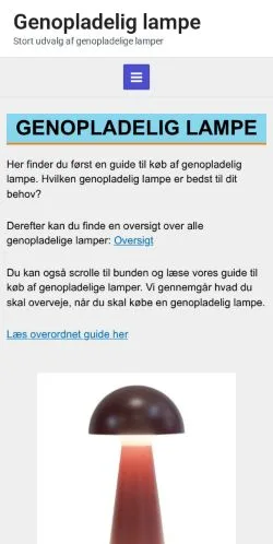 Podgląd witryny Genopladelig Lampe, medium z kraju Dania do artykułów sponsorowanych