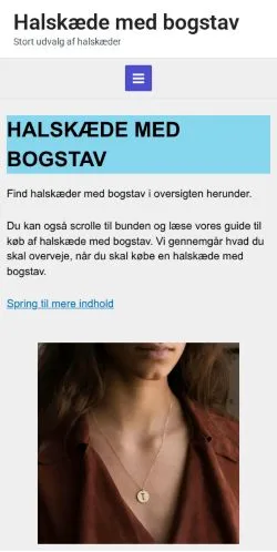 Pré-visualização do site Halskæde Med Bogstav, meio de Dinamarca para artigos patrocinados