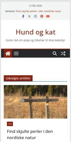 Anteprima del sito Hund og kat, media di Danimarca per articoli sponsorizzati