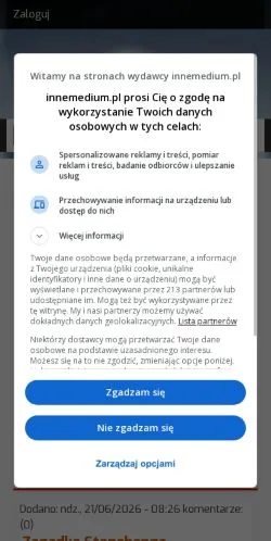 Vista previa del sitio Innemedium, medio de Polonia para artículos patrocinados