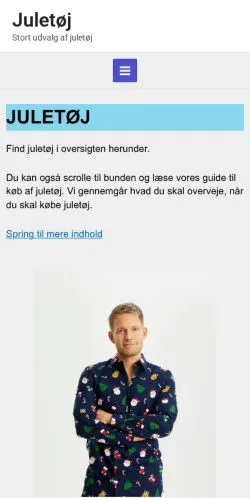 スポンサード記事向けのデンマークメディア、Juletøjのサイトプレビュー