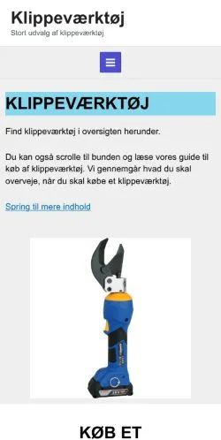 Anteprima del sito Klippeværktøj, media di Danimarca per articoli sponsorizzati